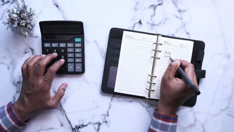 Person planning and calculating budget