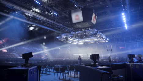 empty boxing arena before an event