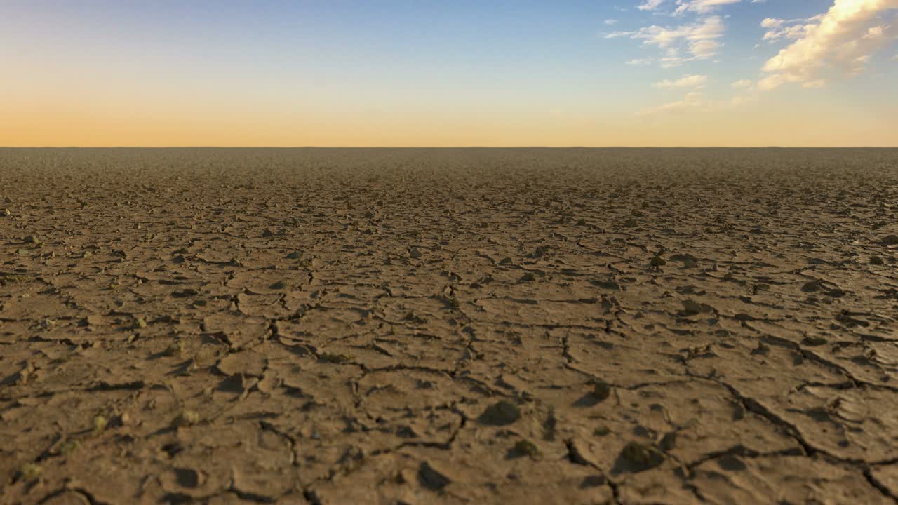 건조한 균열 땅, 3d 루핑 애니메이션