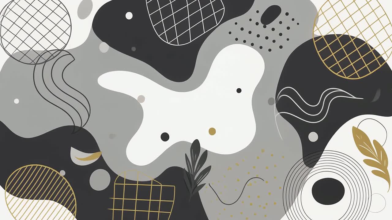 Dynamic Abstract Pattern with Moving Organic and Geometric Elements