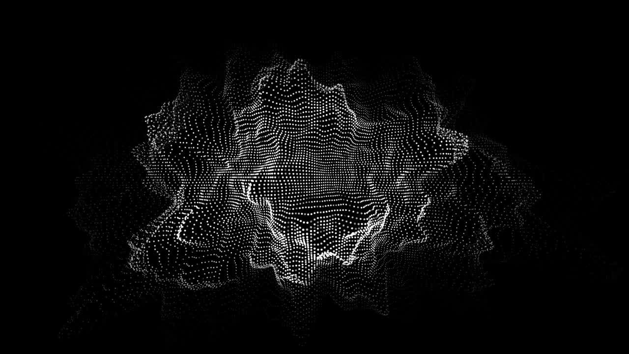 Sphere of particles and with explosion effect. Modern sci-fi elements consisting of points. Big data visualization. Technology wave. 3d rendering.