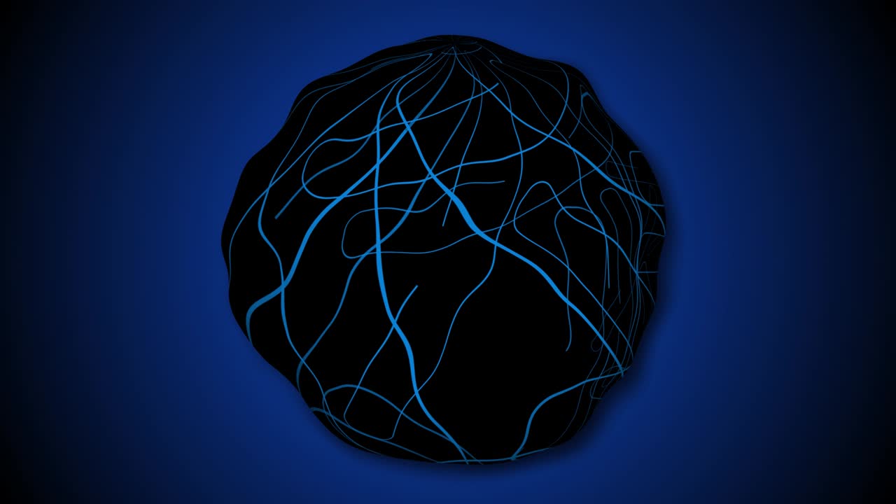 추상적인 줄무 구가 회전하는 애니메이션.