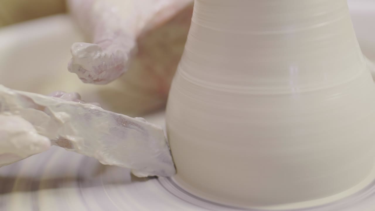 도자기 에서 아름다운 점토 꽃병 을 만드는 과정