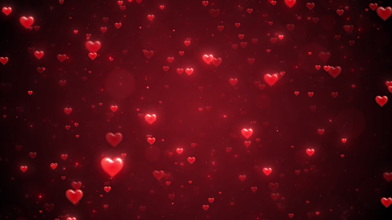 Sfondo animato cuore rosa San Valentino anniversario matrimonio sfondo d'amore particelle bokeh