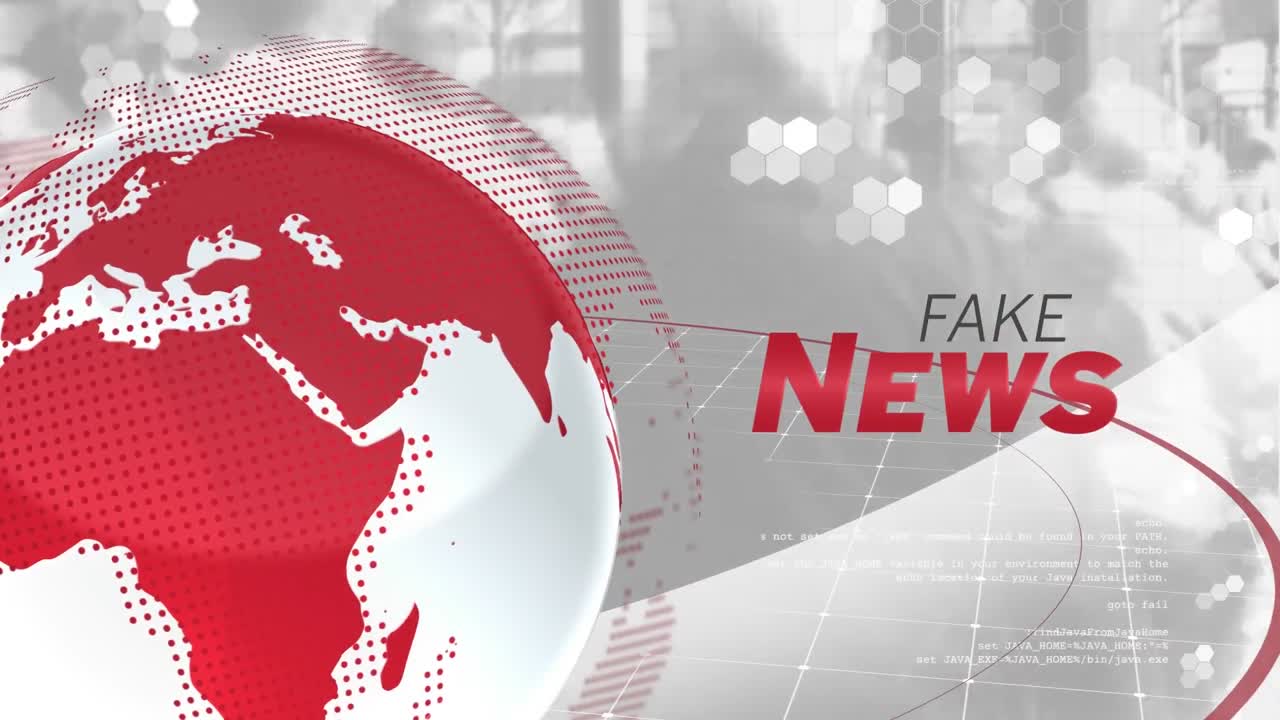 전 세계에 걸쳐 가짜 뉴스 텍스트의 애니메이션과 데이터 처리