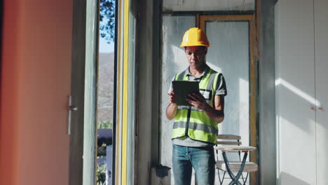 construction worker inspecting project