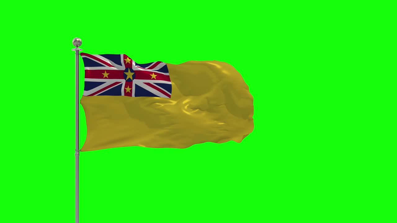 크로마가 있는 기둥 위에 흔들리는 발의 niue 3d 일러스트레이션