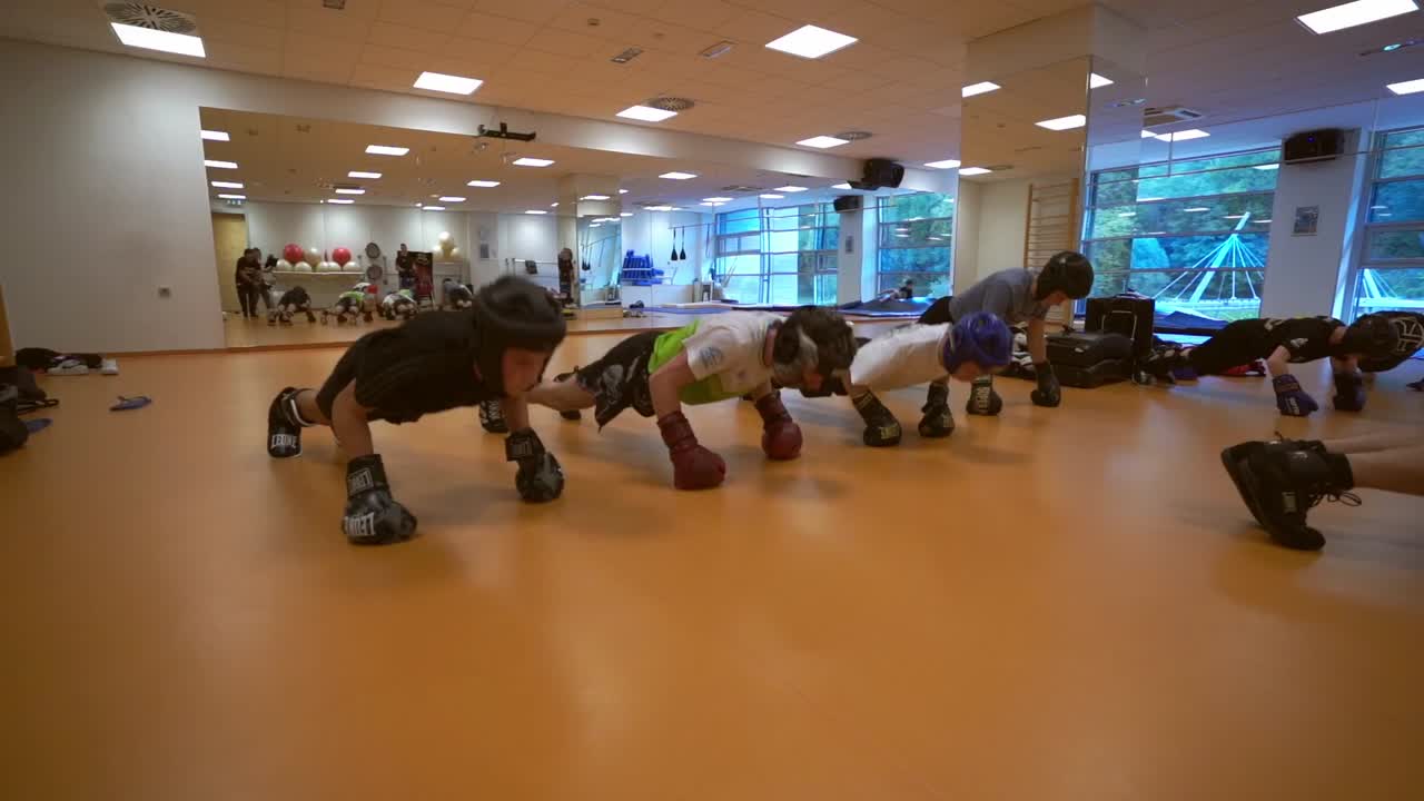 Group Fitness Class: Boxing Training and Push-Ups