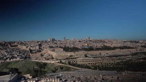 Blick-Auf-Das-Stadtbild-Von-Jerusalem-Und-Israel-Vom-Ölberg-Aus