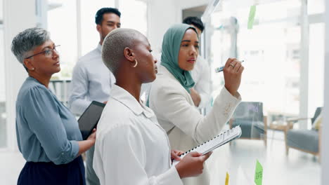 Business,-black-woman-and-team-brainstorming