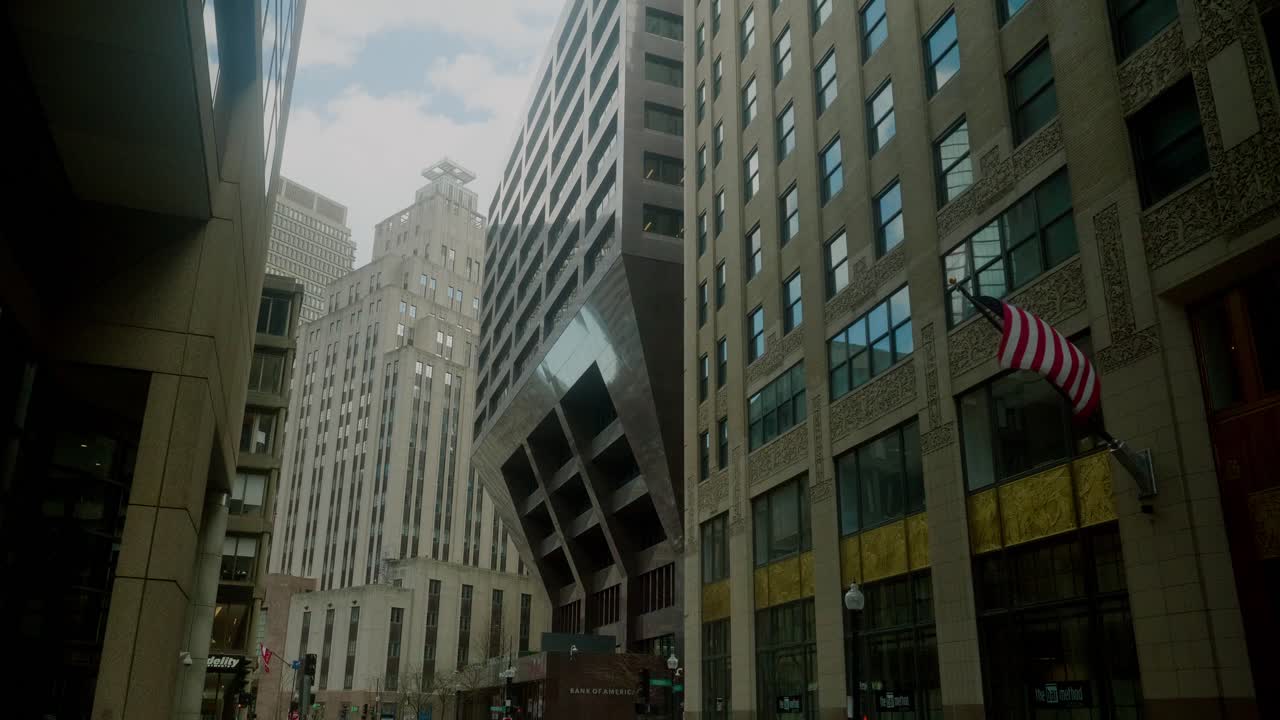 도심 보스턴, 미국, 건축과 함께 우리 발, 도시 풍경 장면