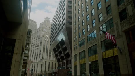 centro de boston, estados unidos, arquitectura con nosotros bandera, escena del paisaje urbano