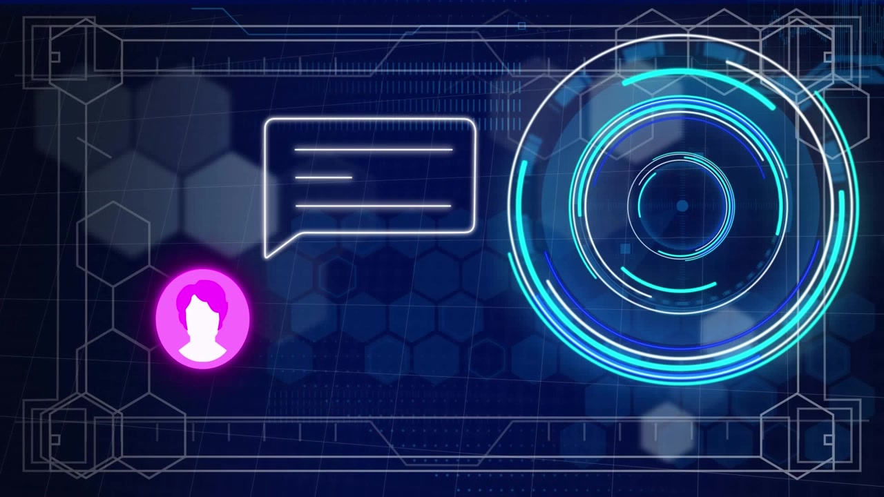 Interfaccia Digitale con Profilo Utente e Notifica Chat