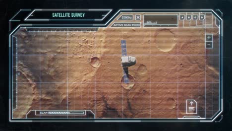 satellite in mars orbit - futuristic computer hud