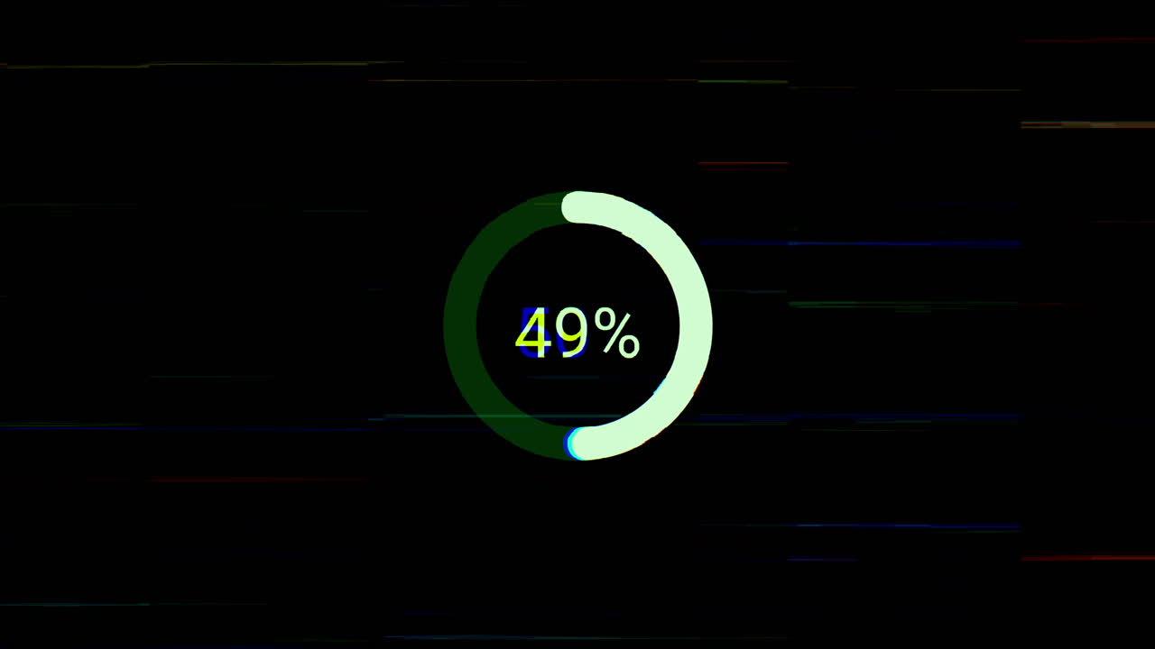 Digital Loading Progress Bar with Glitch Effect