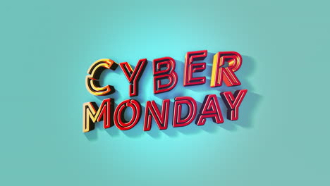 vibrant and modern cyber monday text on blue gradient