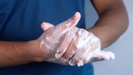 washing hands with soap