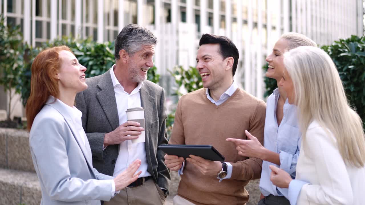 Business Team Meeting Outdoors