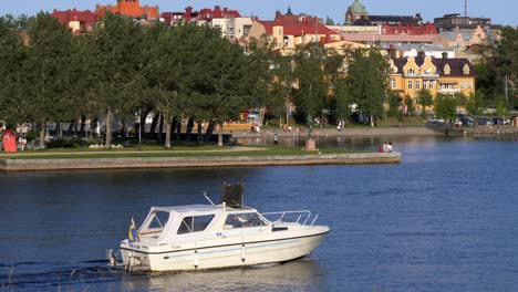 östersund picturesque small town on the lake storsjon in the jamtland region