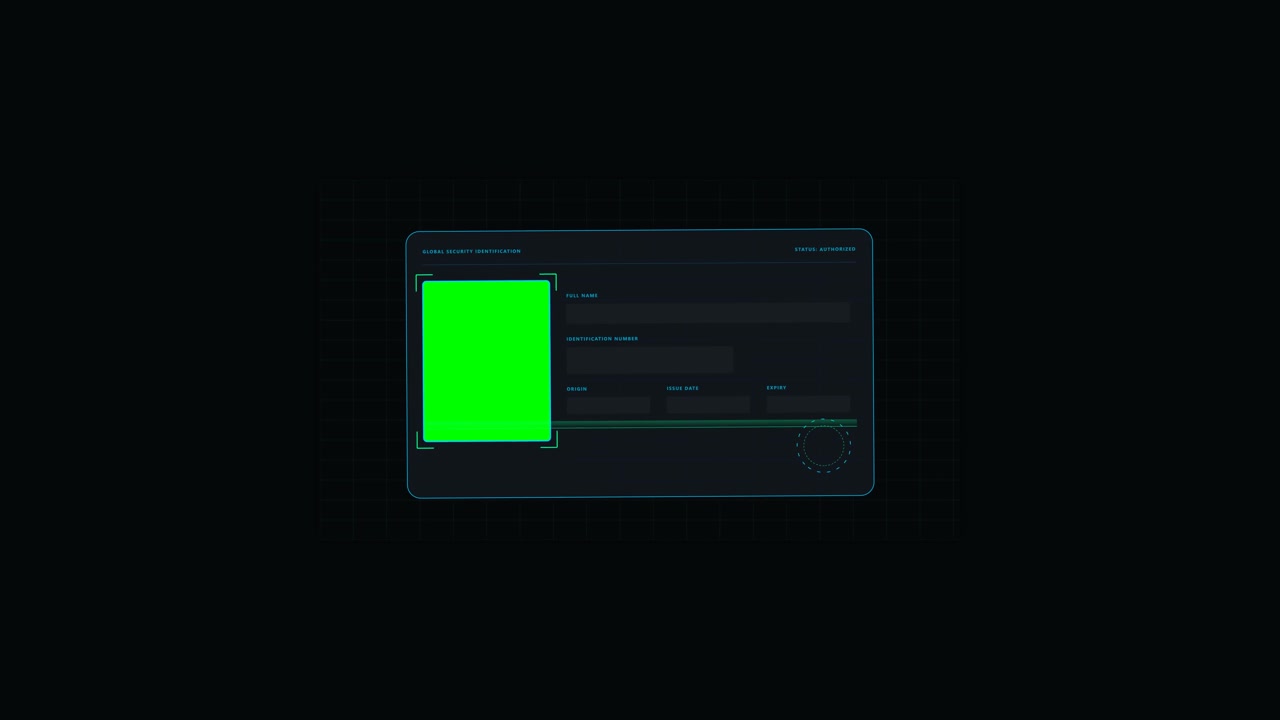 Digital Security Identification Interface with Green Placeholder