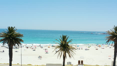 beach scene with people relaxing