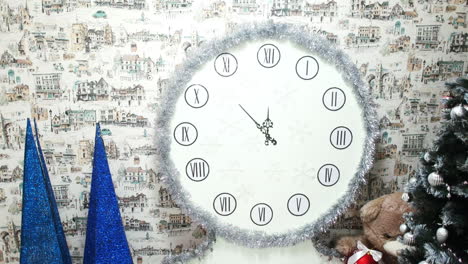 large christmas clock with decorations