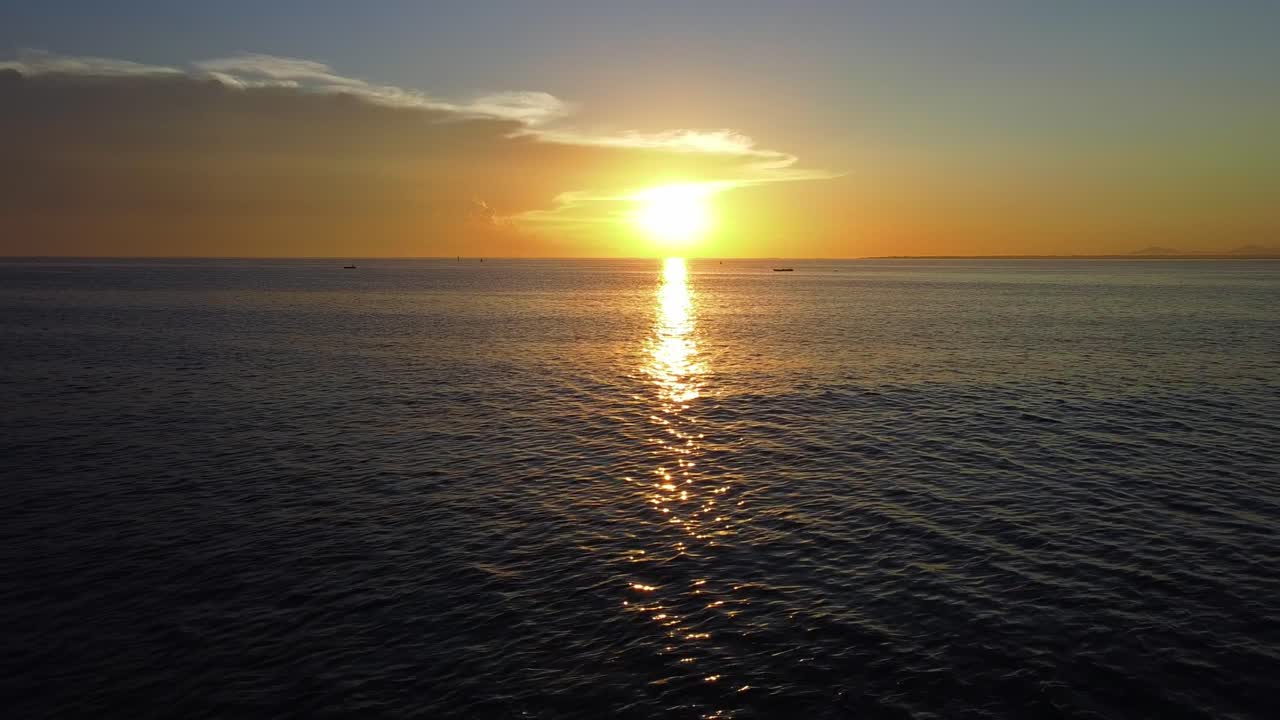 Aerial footage over Cap Haitien in Haiti during sunrise