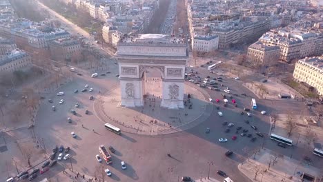 arc de triomphe paris por drone en 4k