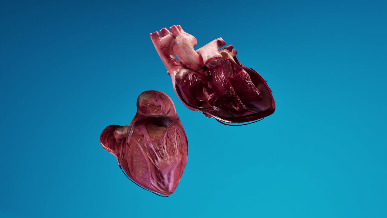 Human Circulatory System Heart Beat Anatomy Animation Concept. 3D