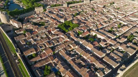 an aerial view of aigues-mortes fort in france