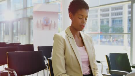 businesswoman using laptop in the business seminar 4k