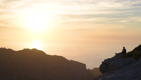 sunset view from mountain cliff