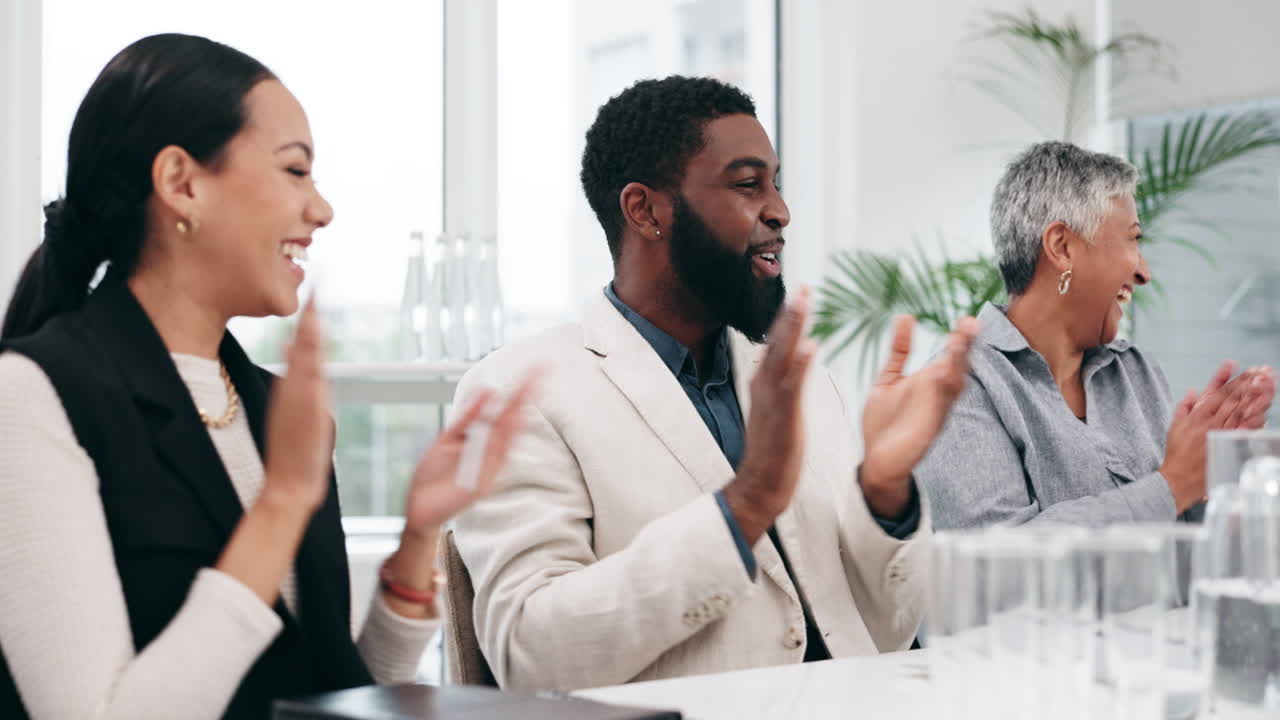 Business people, team applause