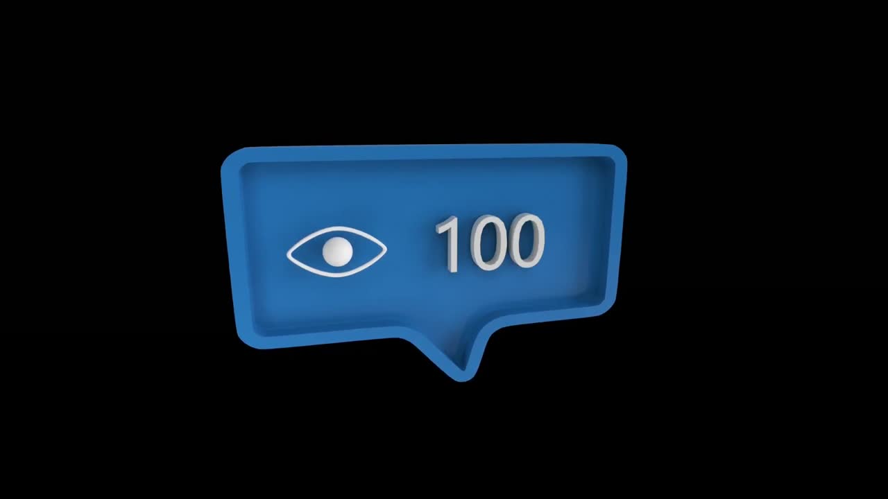 icono de vista con un número creciente en las redes sociales