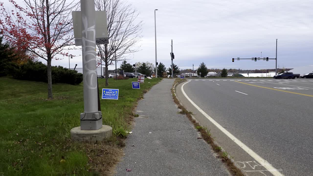 Polical signs before presidential elections Portland, Maine