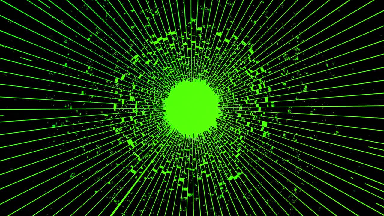 Abstract Green and Black Radial Pattern