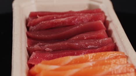 sashimi platter with tuna and salmon