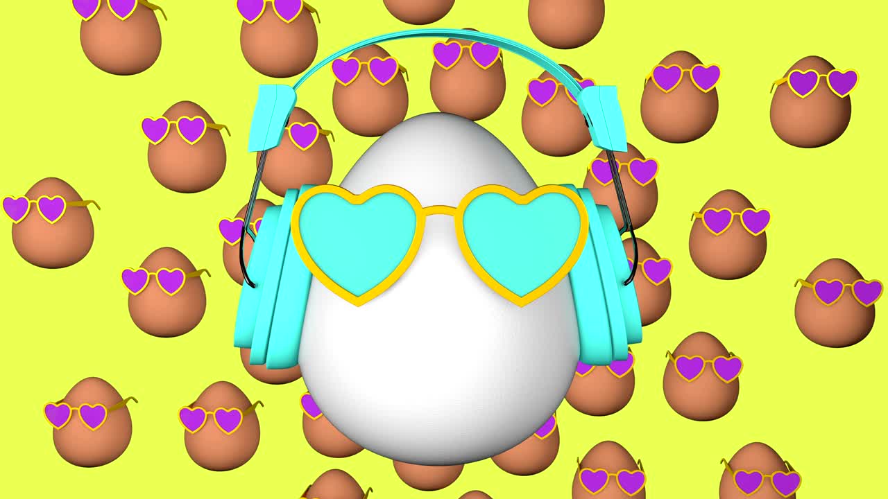 animación en 3d de huevos de fantasía en bucle