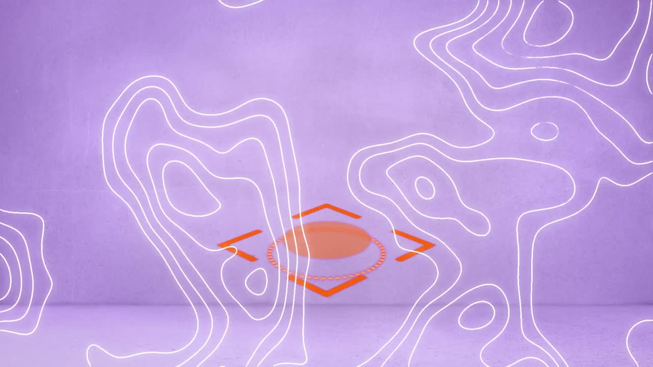 animación de líneas de contorno blancas que se mueven sobre un fondo lila