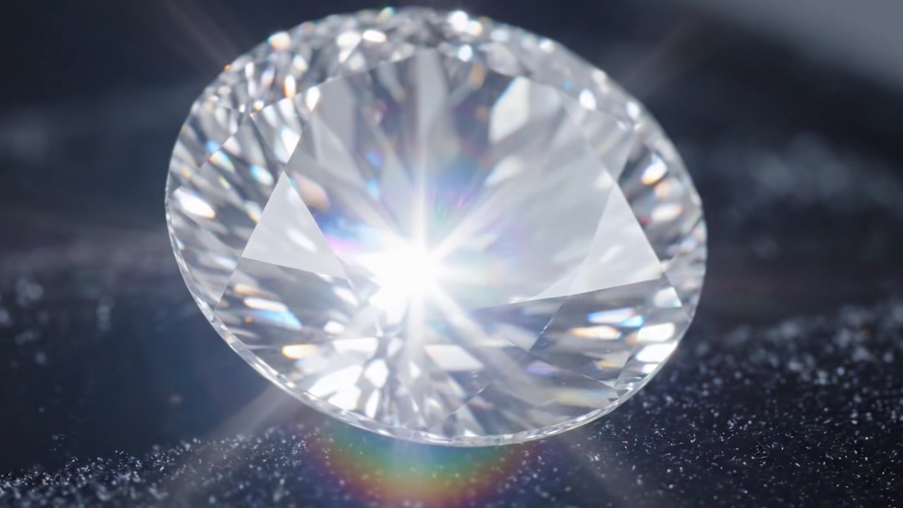 Nærbildeundersøkelse av en strålende diamant som fremhever dens briljante slip og glitrende fasetter, fanget i to distinkte rammer for et fantastisk innblikk i luksus.