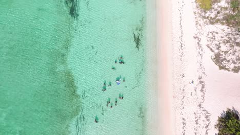 drone headshot of bay las aguilas in pedernales, dominican republic