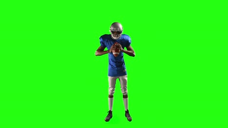 american football player on green screen