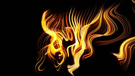 flow of particles forms curled yellow lines like glow light trails, lines form swirling pattern like curle noise. abstract 3d animation as bright creative festive background. fast lines of light