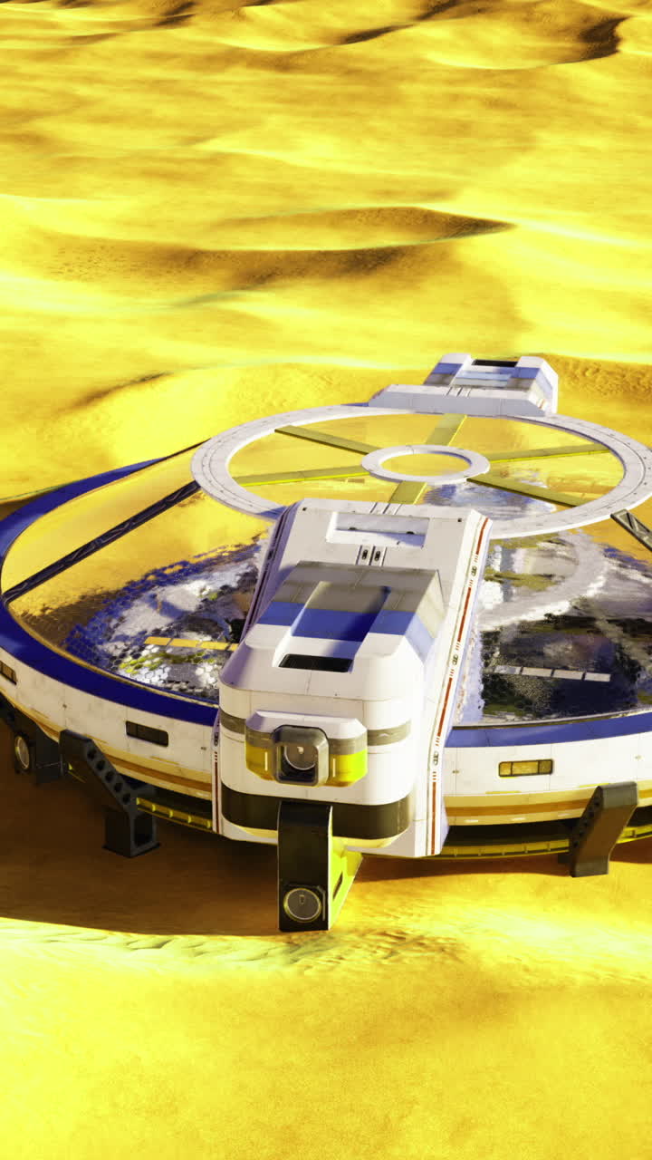 Exploration vehicle on a sandy landscape in a laboratory setting