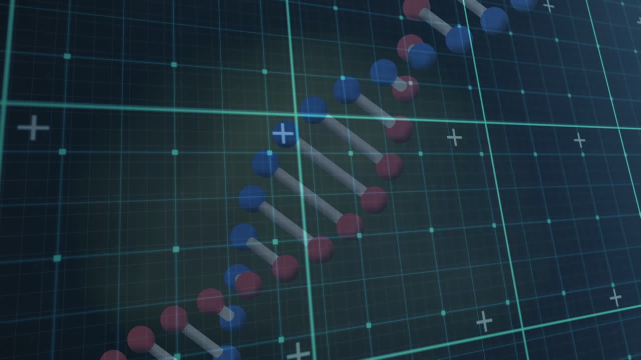 해군 배경에 회전하는 dna의 애니메이션