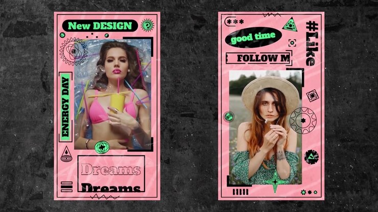 Collage of Social Media Style Video Portraits