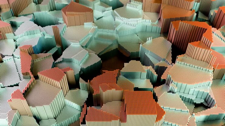 4K Abstract Tubes Forming in a Noise Pattern.