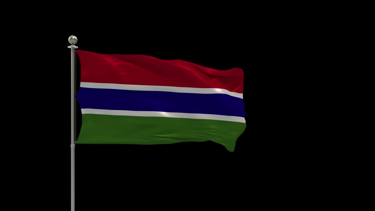 감비아의 발은 기둥 위에 국가 발을 흔들고 있습니다.