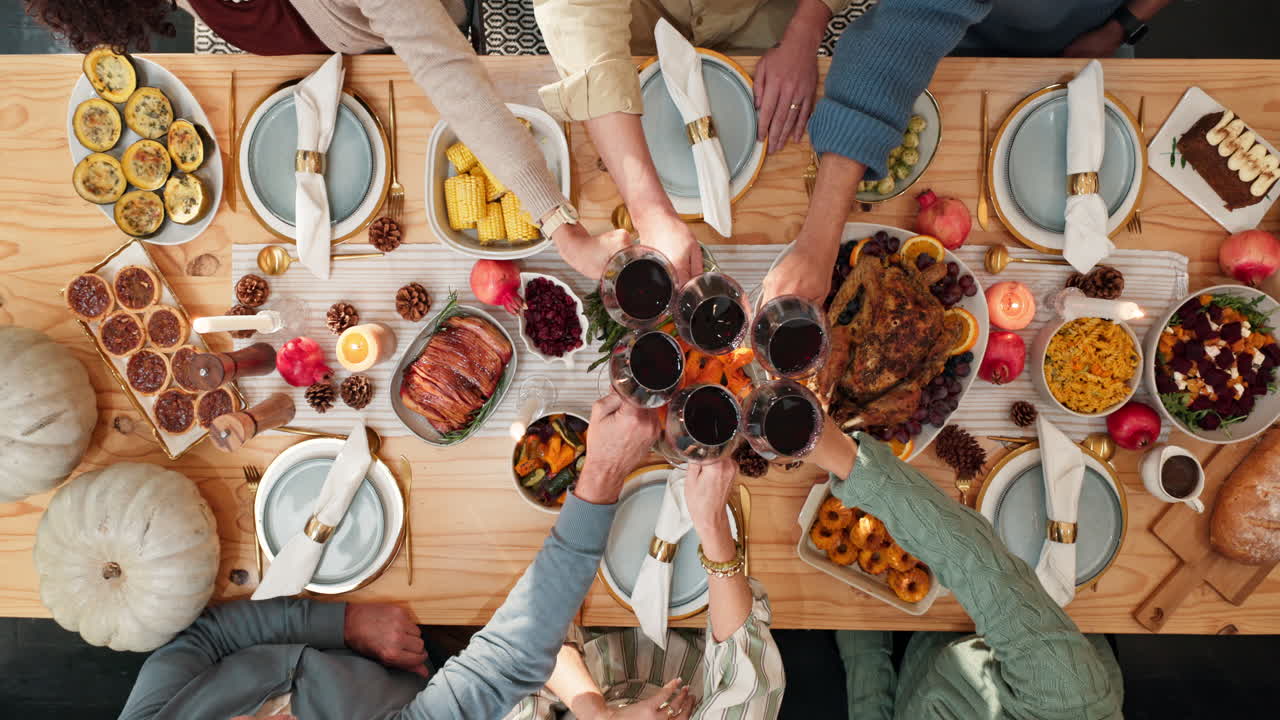 Thanksgiving dinner celebration with family and friends