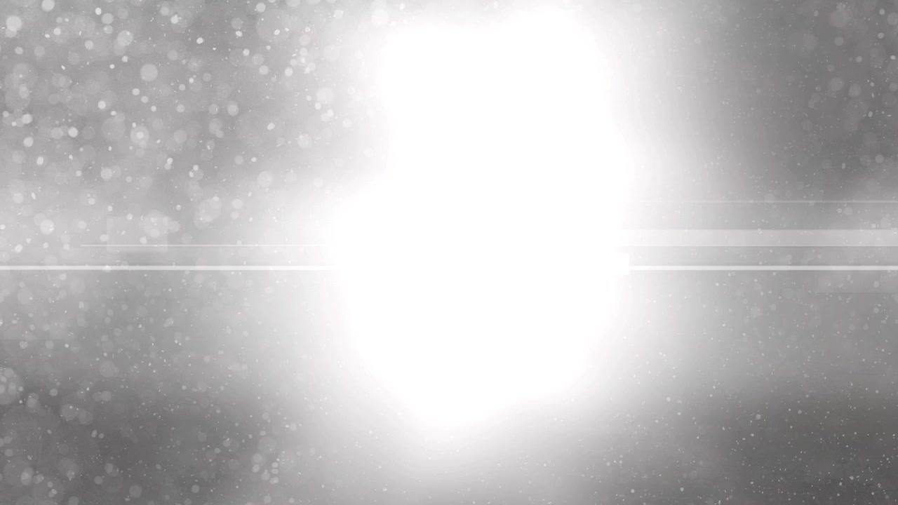 Abstrakter weißer Lichtblitz, der sich mit Partikeln ausbreitet und verblasst